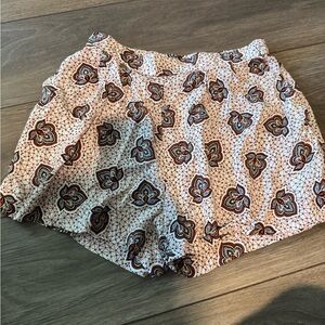 H&M High Waist White and Brown Shorts